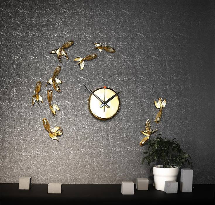 Haoshi Goldfish Wall Clock Just For Clocks Modern living room Ceramic livingroom,bedroom,modern,interior,decoration,wall clock,styling,stylish,Accessories & decoration