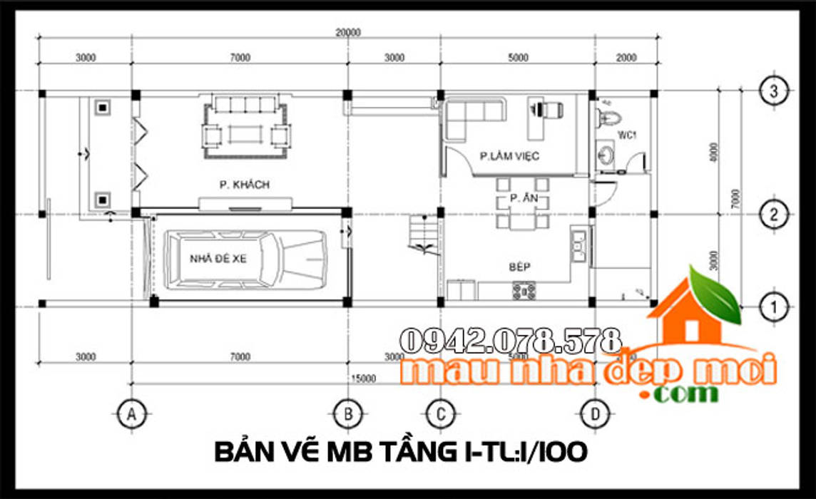 Mẫu biệt thự 3 tầng đẹp 7x17m kiến trúc Pháp , Công ty TNHH TKXD Nhà Đẹp Mới Công ty TNHH TKXD Nhà Đẹp Mới Moradias