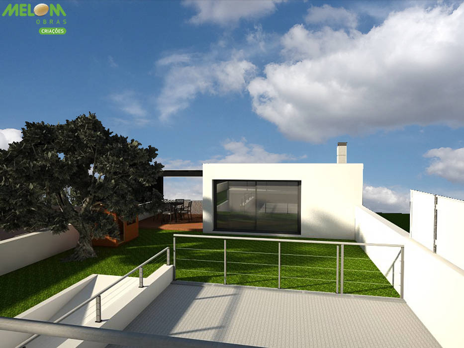 Vista churrasco Jardins modernos por Melom Criações Moderno