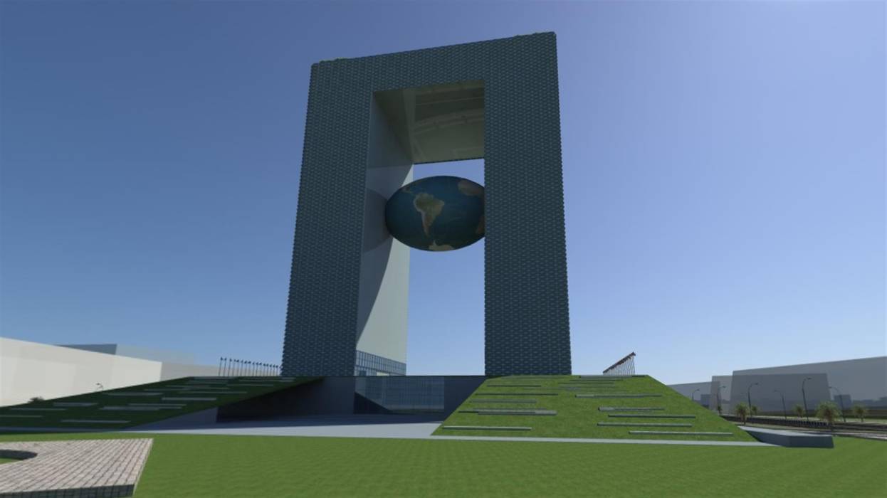Architecture visualisation for APNRT Icon building front view Srushti VIZ