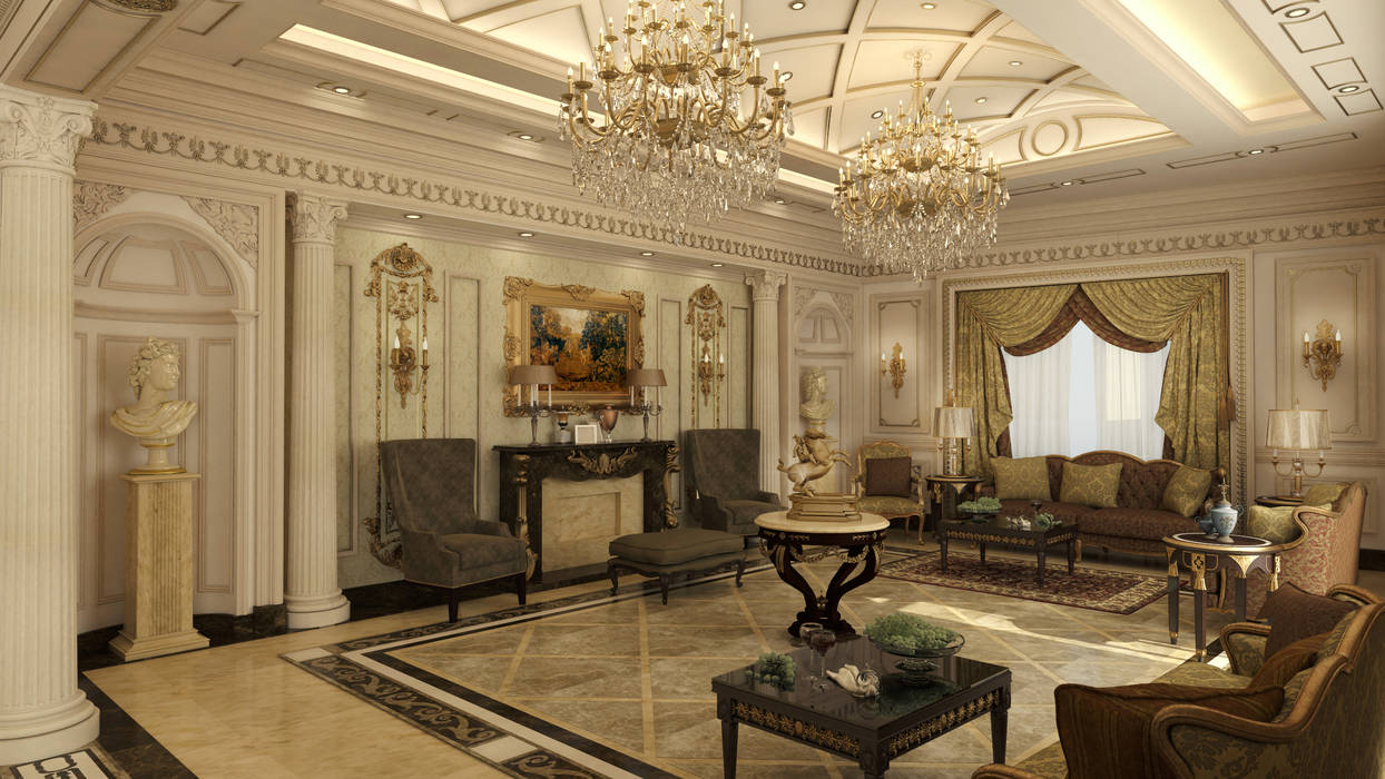 Classic Villa Reception , Rêny Rêny Classic style corridor, hallway and stairs