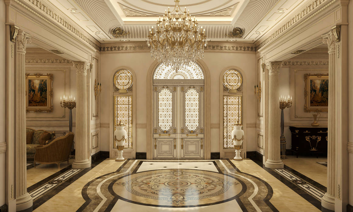 Classic Villa Reception , Rêny Rêny Classic style corridor, hallway and stairs