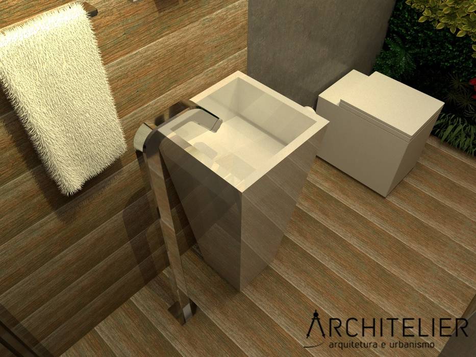 Lavabo Eco, Architelier Arquitetura e Urbanismo Architelier Arquitetura e Urbanismo Rustic style bathroom