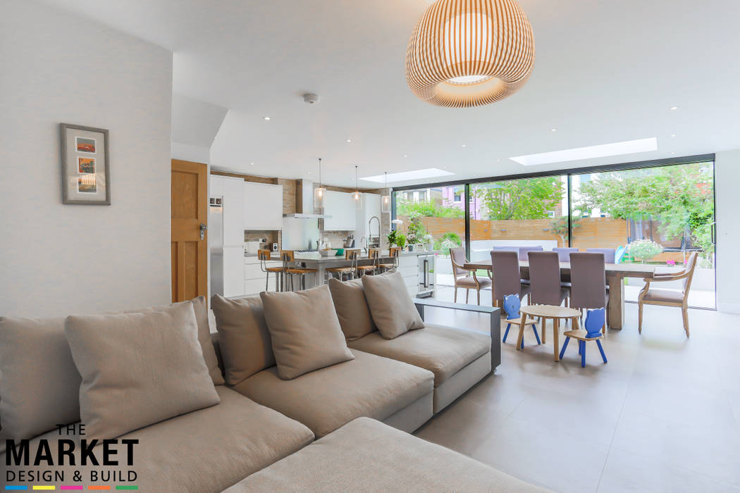 Stunning North London Home Extension & Loft Conversion , The Market Design & Build The Market Design & Build Modern living room