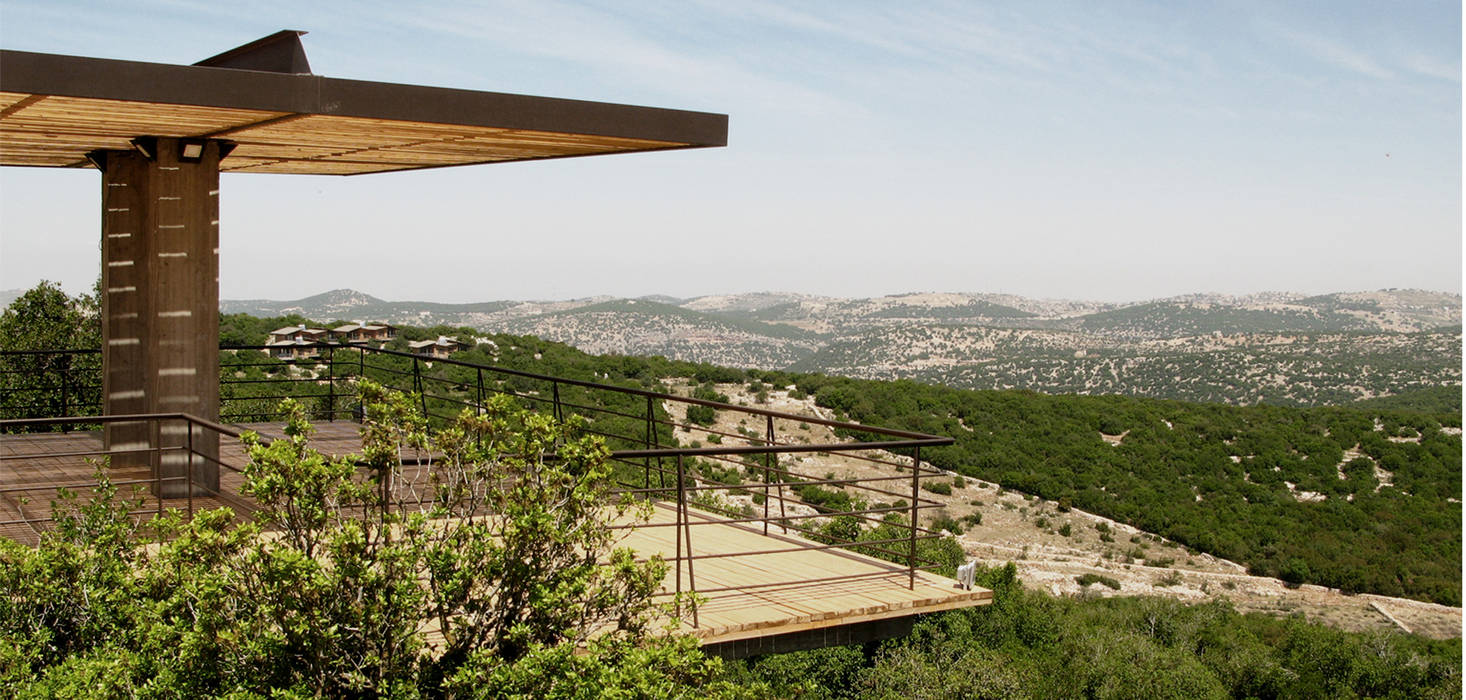 Outdoor Restaurant Terraces Khammash Architects مساحات تجارية الخرسانة محلات تجارية