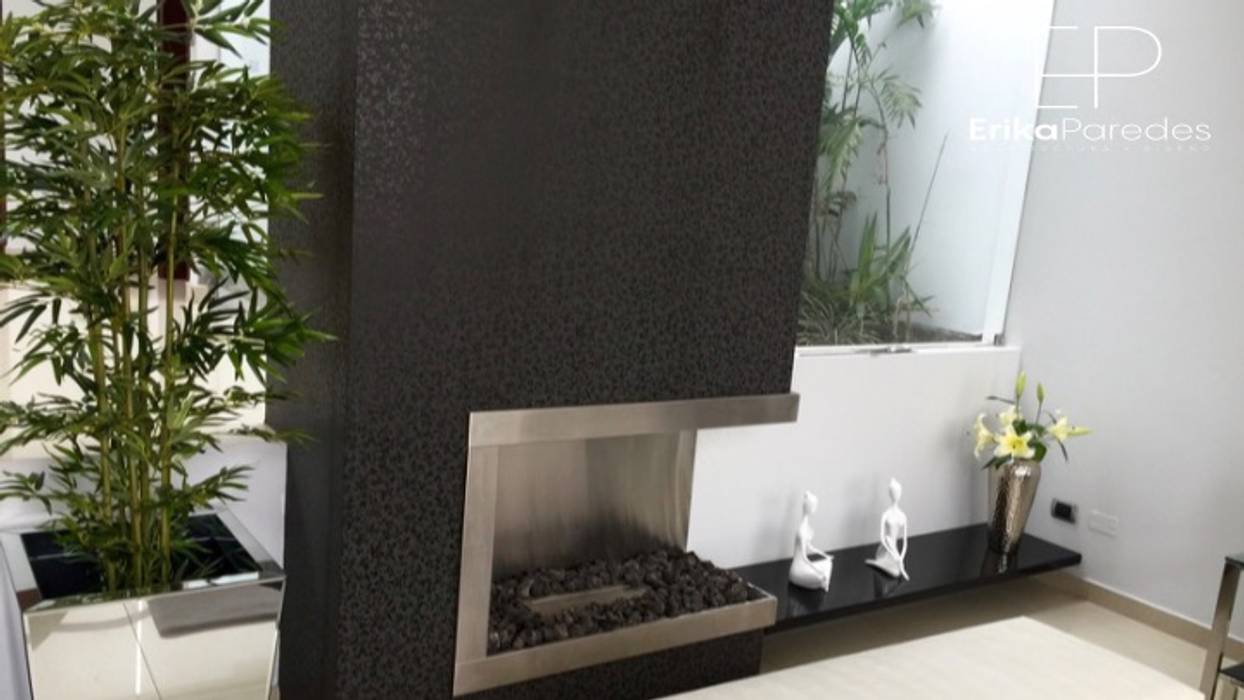 Detalle Chimenea homify Anexos de estilo moderno chimenea