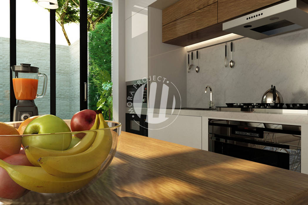 Dapur dan Ruang Makan, Maxima Studio Medan Interior Design & Arsitek Maxima Studio Medan Interior Design & Arsitek Kitchen units لکڑی Wood effect