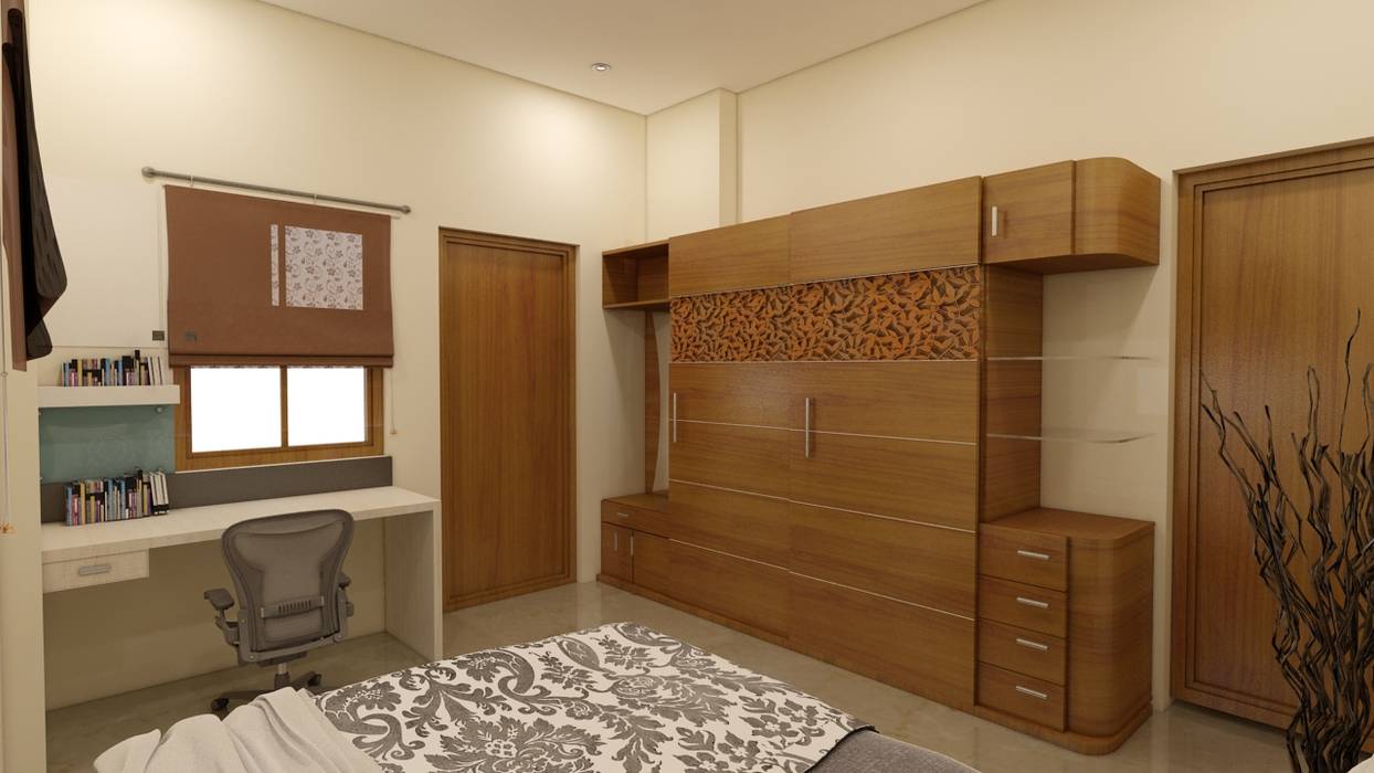 GUEST BEDROOM WARDROBE BENCHMARK DESIGNS Modern style bedroom Wood Wood effect BEDROOM WARDROBE