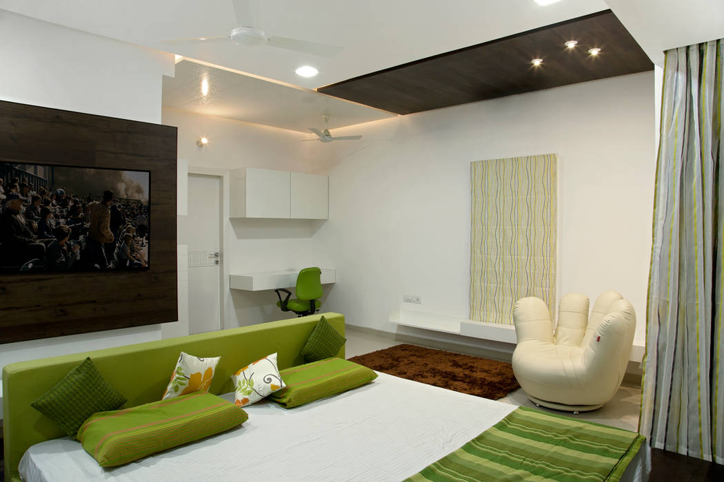 Single Family Private Residence, Ahmedabad, A New Dimension A New Dimension Minimalist bedroom