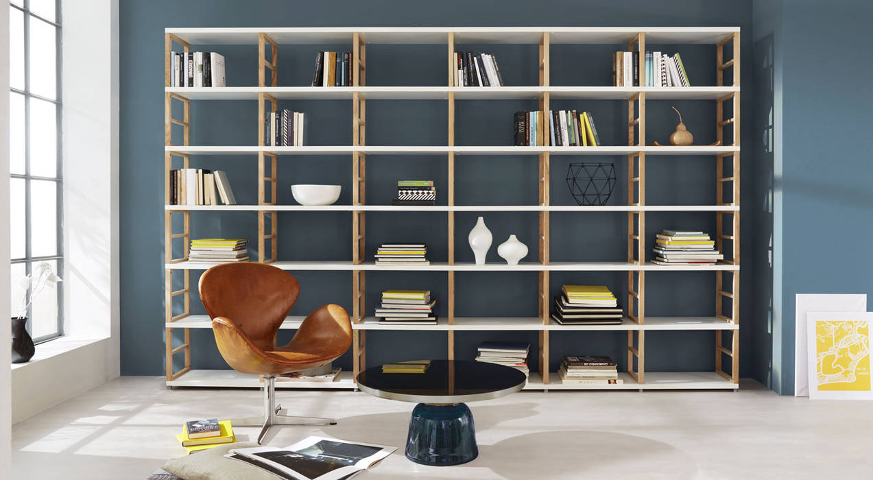 MAXX—Open Shelving Units homify Scandinavian style living room bookshelf,bookcase