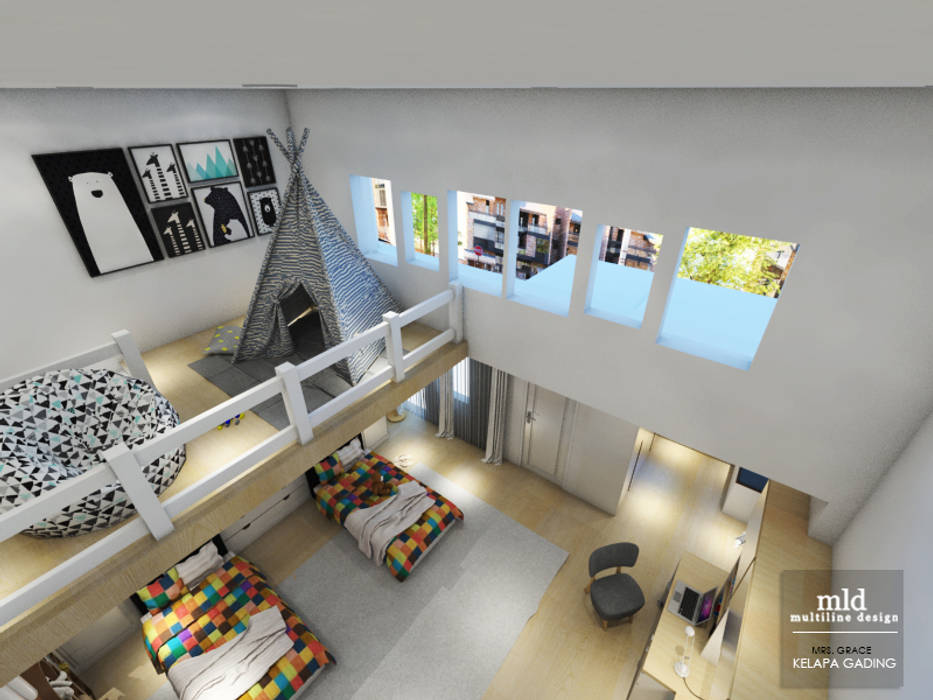 Kid's Bedroom Interior Design Kelapa Gading - Mediterania, Multiline Design Multiline Design Kamar tidur anak