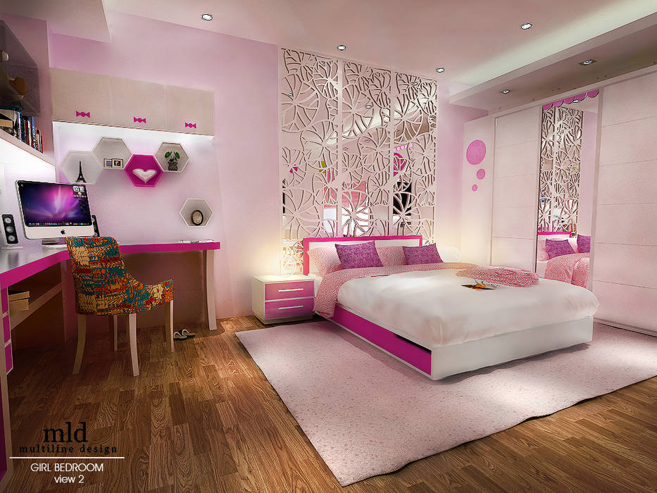 Kids Bedroom - Semarang, Multiline Design Multiline Design ห้องนอนเด็กหญิง