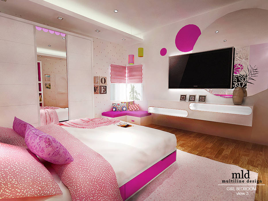 Kids Bedroom - Semarang, Multiline Design Multiline Design Girls Bedroom