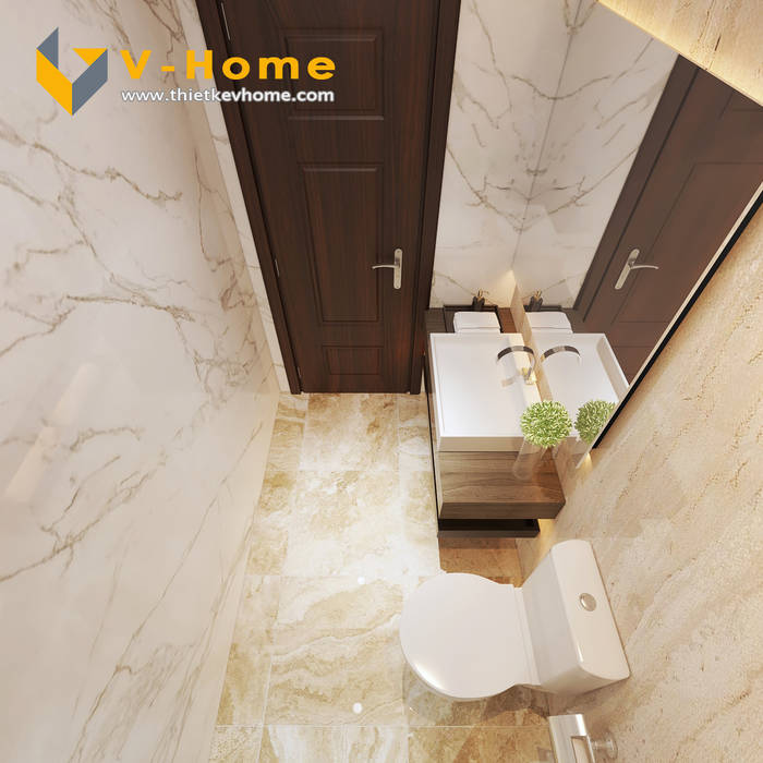 Thiết kế Chung cư Vinhomes – Chị Hiền, Công ty CP Kiến trúc V-Home Công ty CP Kiến trúc V-Home Modern style bathrooms