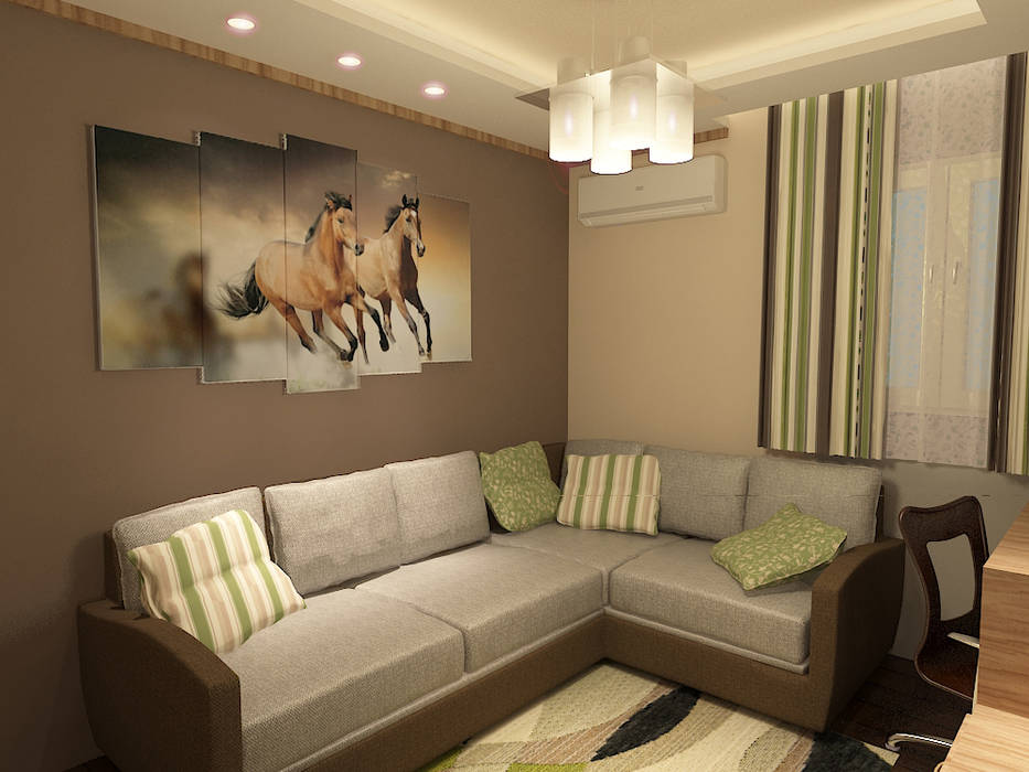 living room render 2 Quattro designs غرفة المعيشة