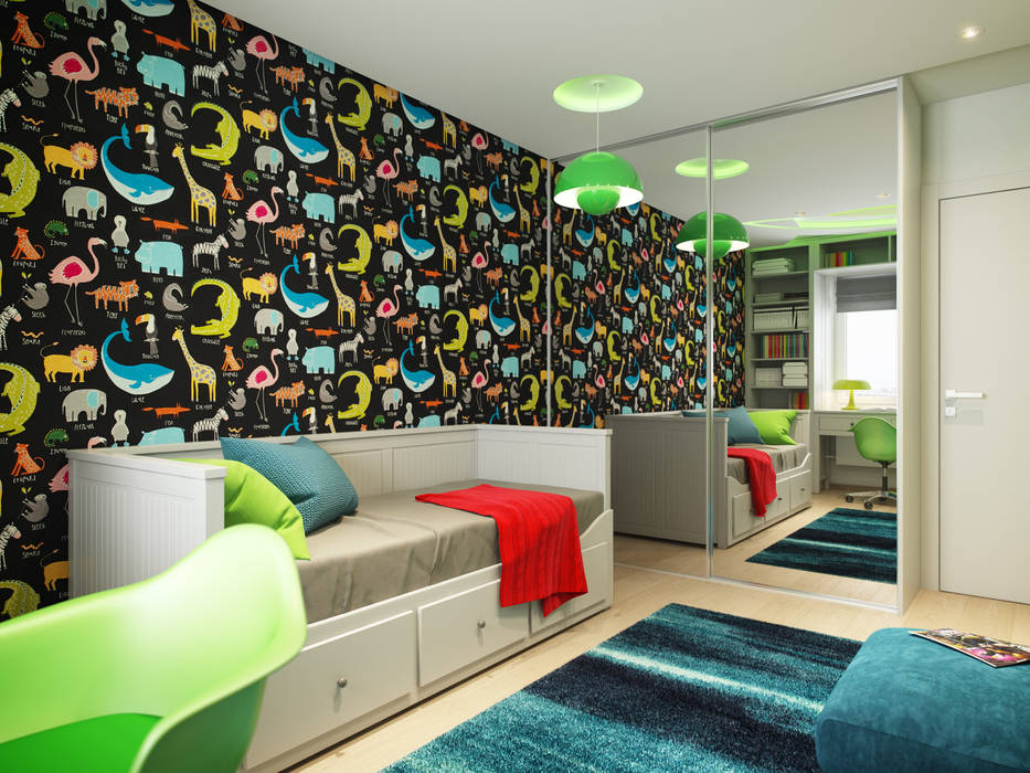 Apartment in Tomsk, EVGENY BELYAEV DESIGN EVGENY BELYAEV DESIGN Dormitorios infantiles de estilo moderno