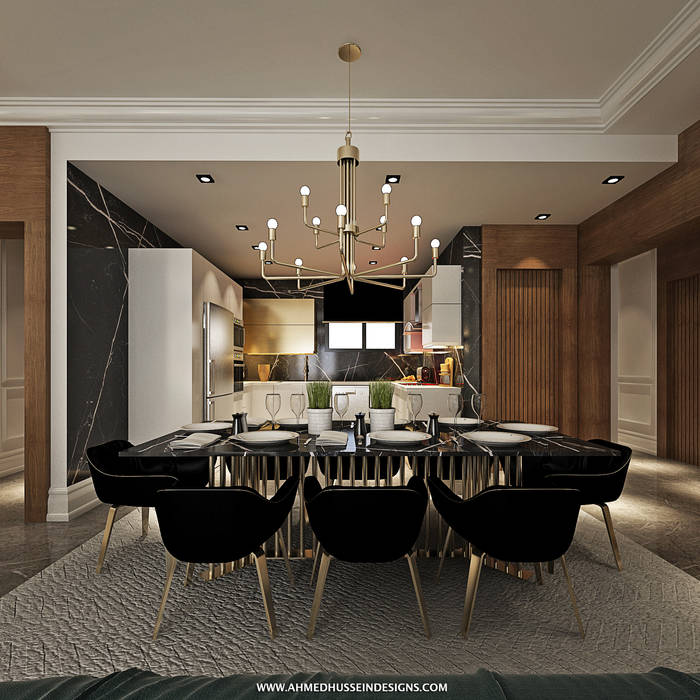 apartment , ahmed hussein designs ahmed hussein designs غرفة السفرة