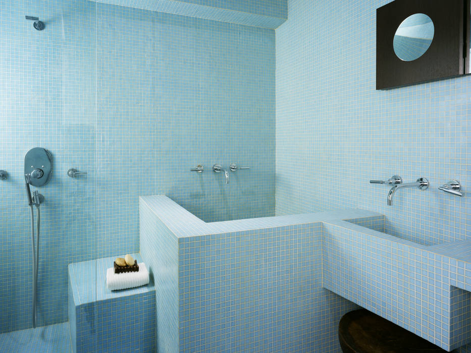 greenwich village duplex, Kimberly Peck Architect Kimberly Peck Architect Modern bathroom Tiles