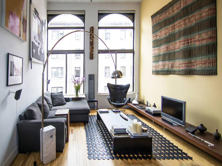 greenwich village duplex, Kimberly Peck Architect Kimberly Peck Architect Modern Living Room