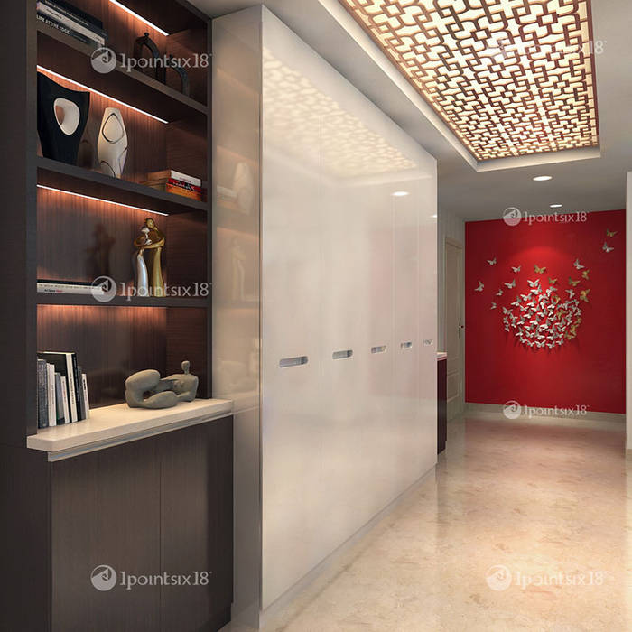 Apartment at The Belaire, DLF 5, Gurgaon (4200 sft), 1pointsix18 1pointsix18 Classic style corridor, hallway and stairs
