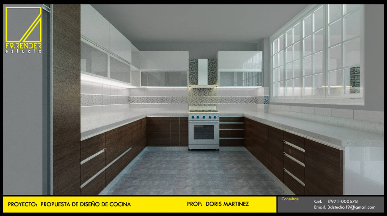 Vista lateral de Cocina F9.studio Arquitectos Muebles de cocinas