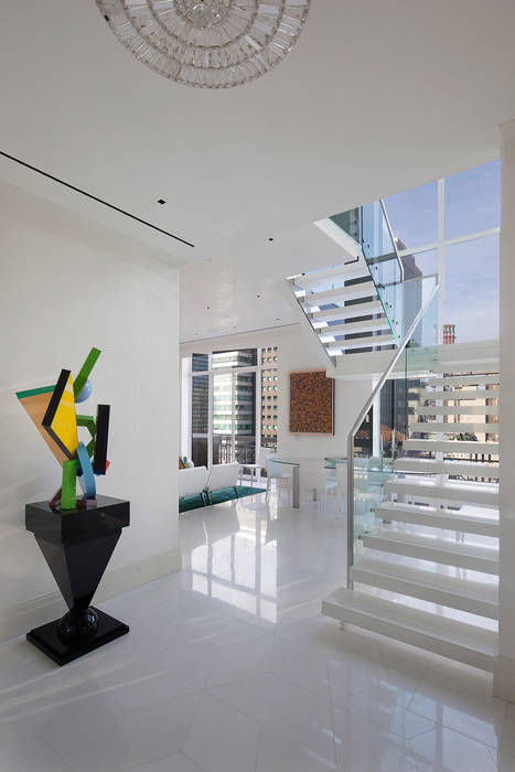 Park Avenue Duplex andretchelistcheffarchitects Modern corridor, hallway & stairs