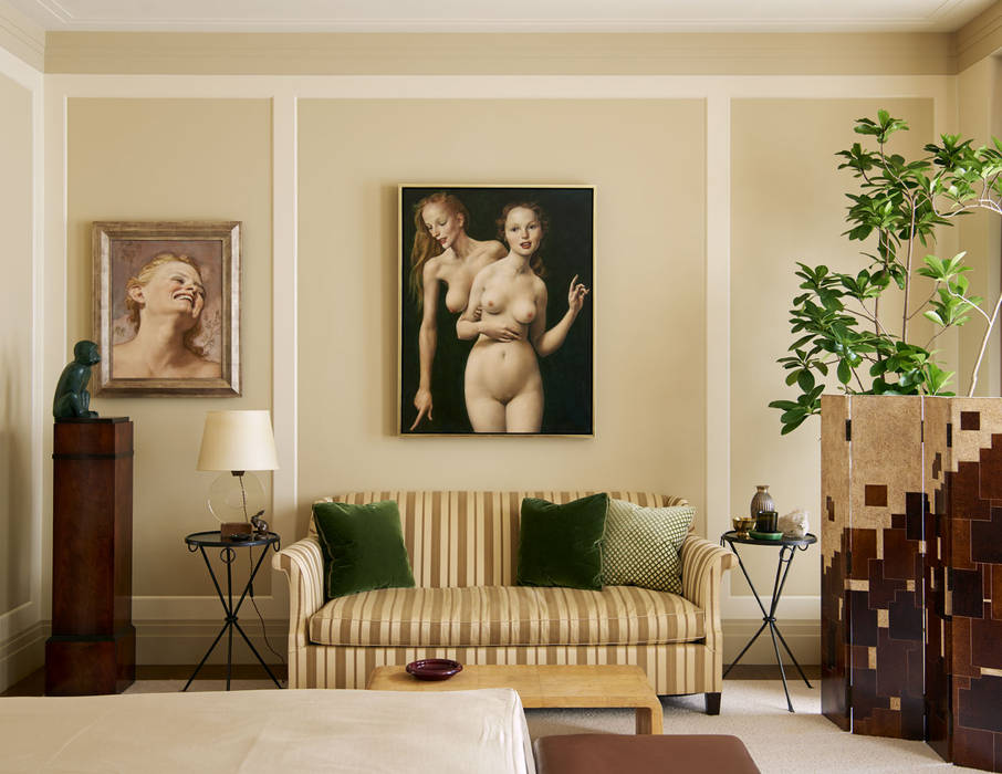 West Village Townhouse andretchelistcheffarchitects Classic style bedroom art deco,contemporary,manhattan,new york,townhouse,wood,marble,sophisticated
