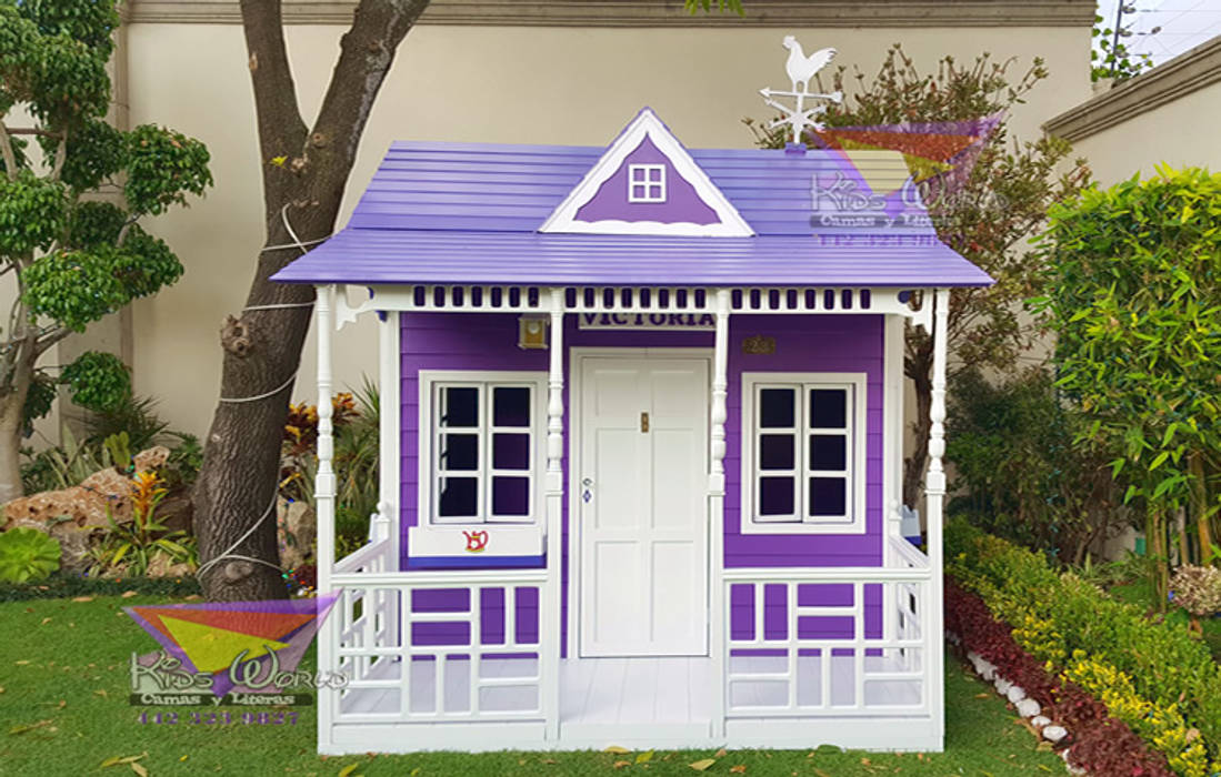 Preciosa casita para jardin Kids World- Recamaras, literas y muebles para niños Casitas de jardín Derivados de madera Transparente