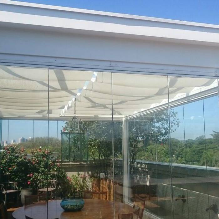 Cortinas e afins, Ateliê Lochetti Ateliê Lochetti Flat roof Glass