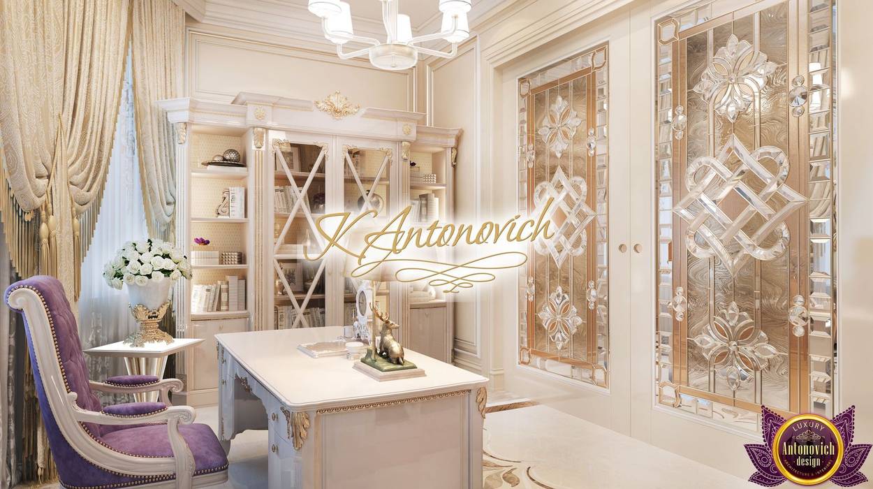 ​Office design ideas from Katrina Antonovich, Luxury Antonovich Design Luxury Antonovich Design Klassische Arbeitszimmer