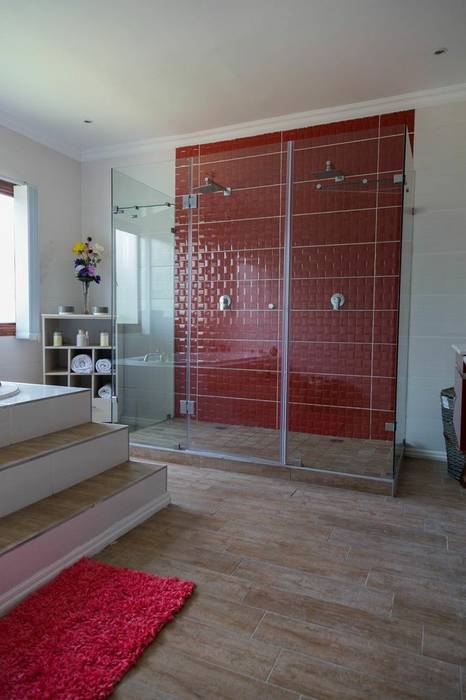 homify Eclectic style bathroom Tiles Bathtubs & showers