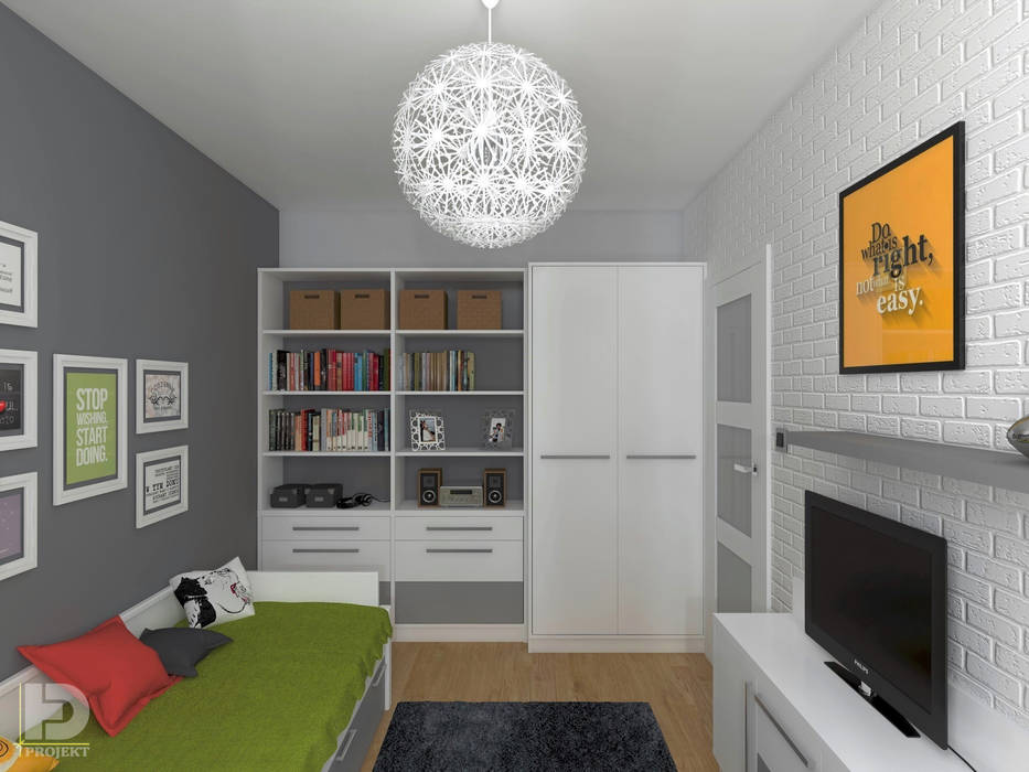 MODERNA - Mieszkanie 69 m2, HD PROJEKT HD PROJEKT Dormitorios juveniles