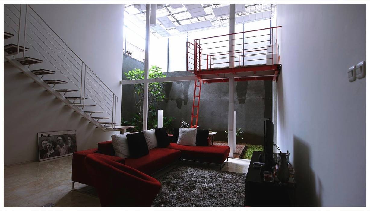 Interior Cage House Parametr Architecture Ruang Keluarga Modern Besi/Baja modern,compact