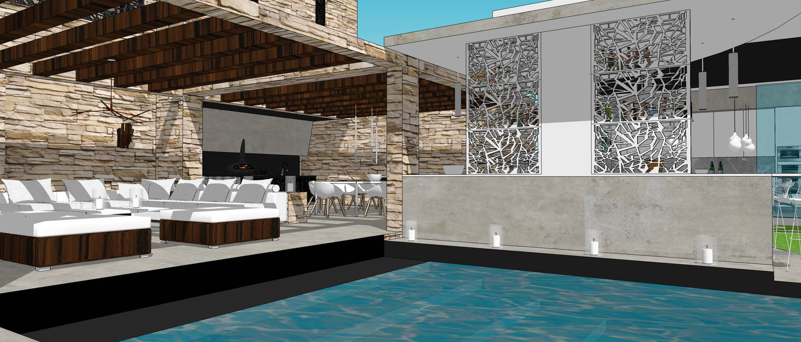 Villa contemporaine 2, Architecture interieure Laure Toury Architecture interieure Laure Toury Minimalist pool