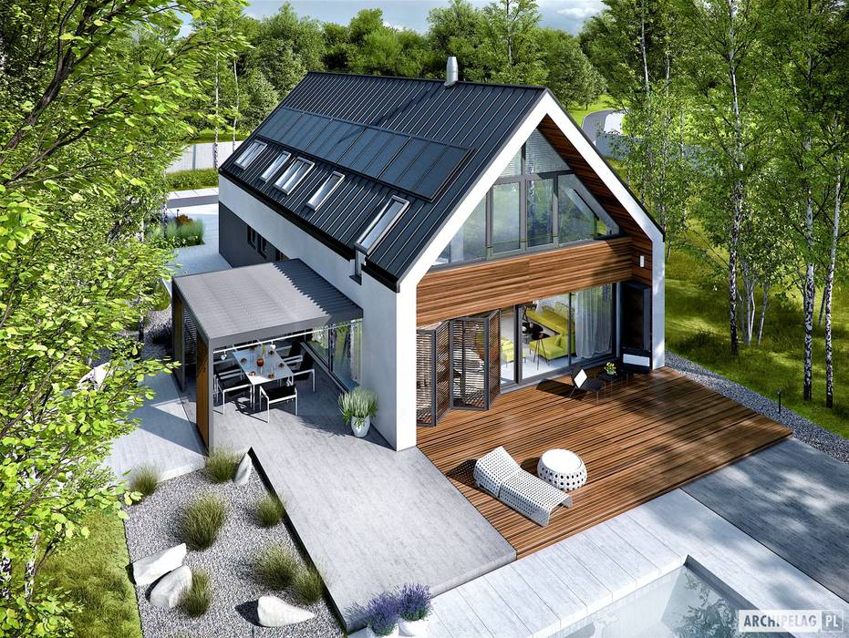 EX 19 G2 ENERGO PLUS - dom, który oddycha światłem, Pracownia Projektowa ARCHIPELAG Pracownia Projektowa ARCHIPELAG Дома на одну семью