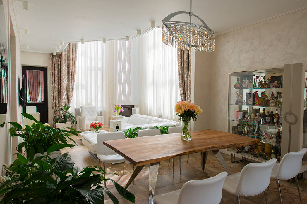 Современная роскошь D&T Architects современный интерьер,белый интерьер,обеденный стол