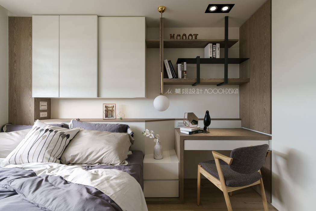 台南_住宅空間_德和大邁, Moooi Design 驀翊設計 Moooi Design 驀翊設計 Kamar Tidur Gaya Skandinavia