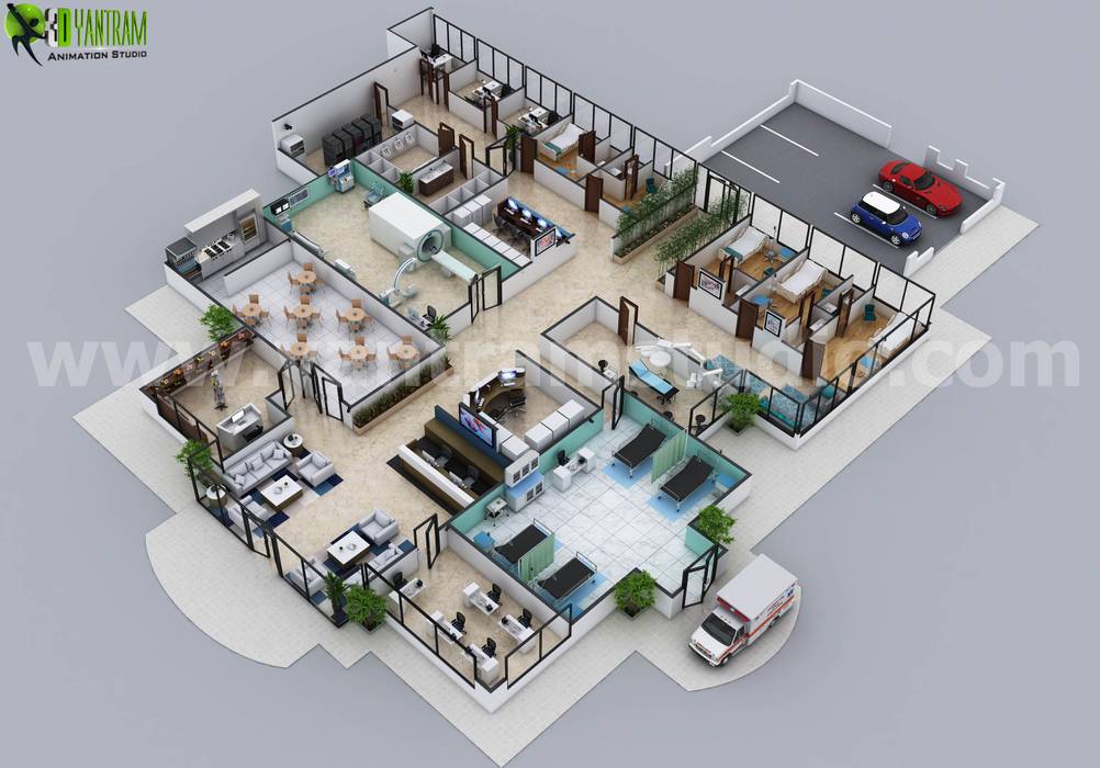 Hospital Floor Plan Concept Design By Yantram Floor Plan Designer Brussels Yantram Animation Studio Corporation Commercial spaces Concrete Hospitals