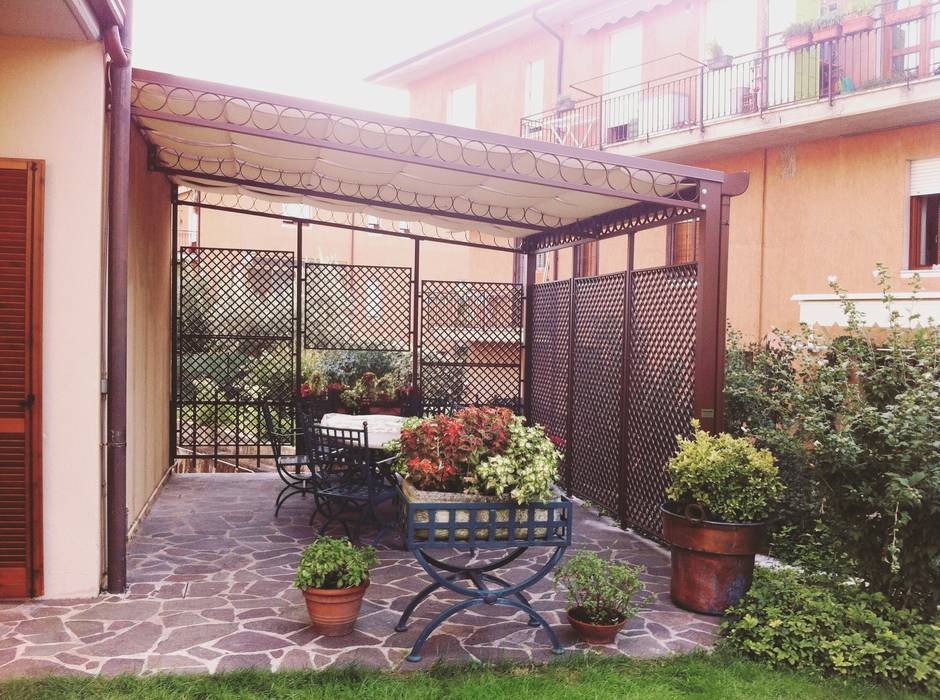 Pergola in Corten, Tendasol Tendasol Tropical style conservatory Iron/Steel