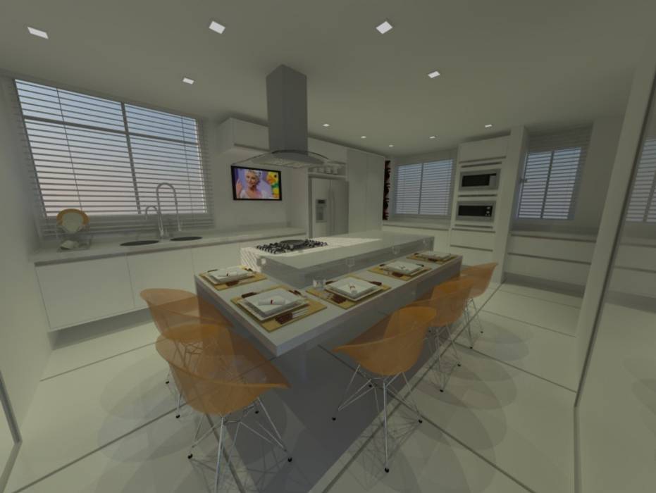 Cozinha com Ilha homify Armários de cozinha Mármore Mobília,Propriedade,Mesa,Janela,Construção,Cadeira,Escrivaninha,Design de interiores,lar,Arquitetura