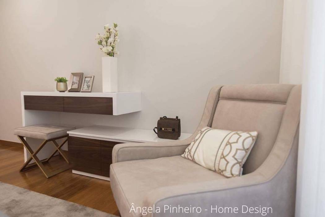 Quarto Elegante , Ângela Pinheiro Home Design Ângela Pinheiro Home Design Eclectic style bedroom Dressing tables