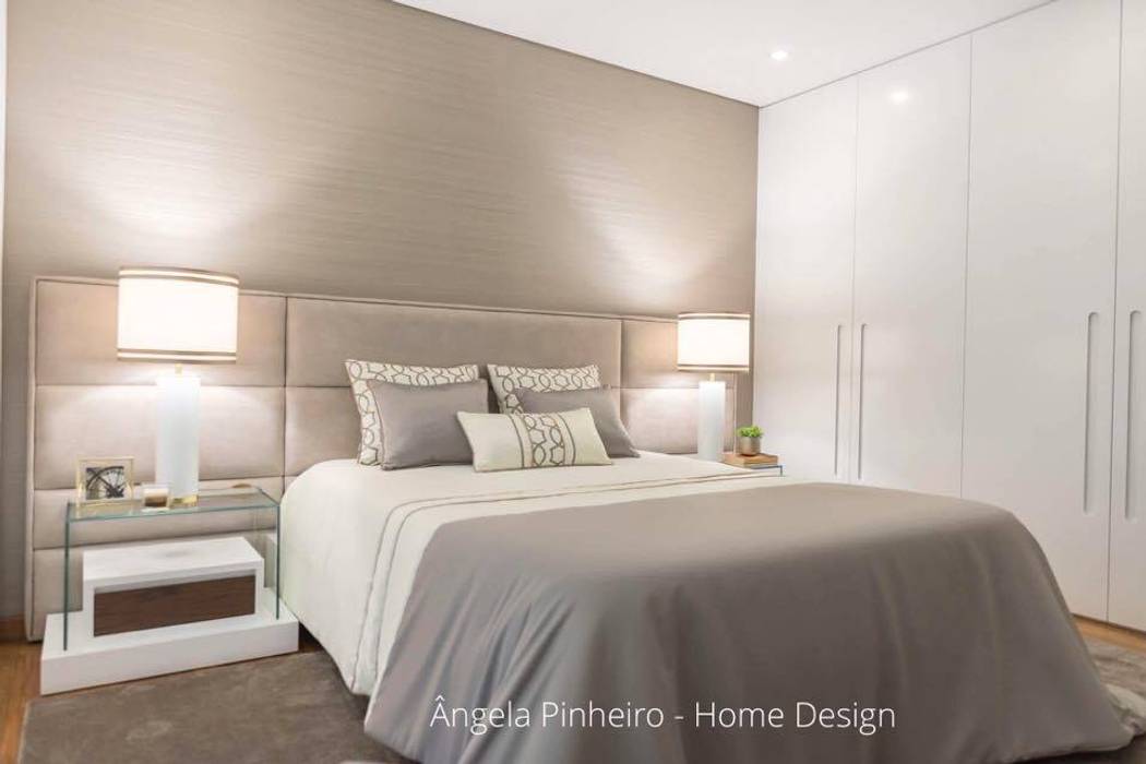 Quarto Elegante , Ângela Pinheiro Home Design Ângela Pinheiro Home Design Eclectic style bedroom Beds & headboards