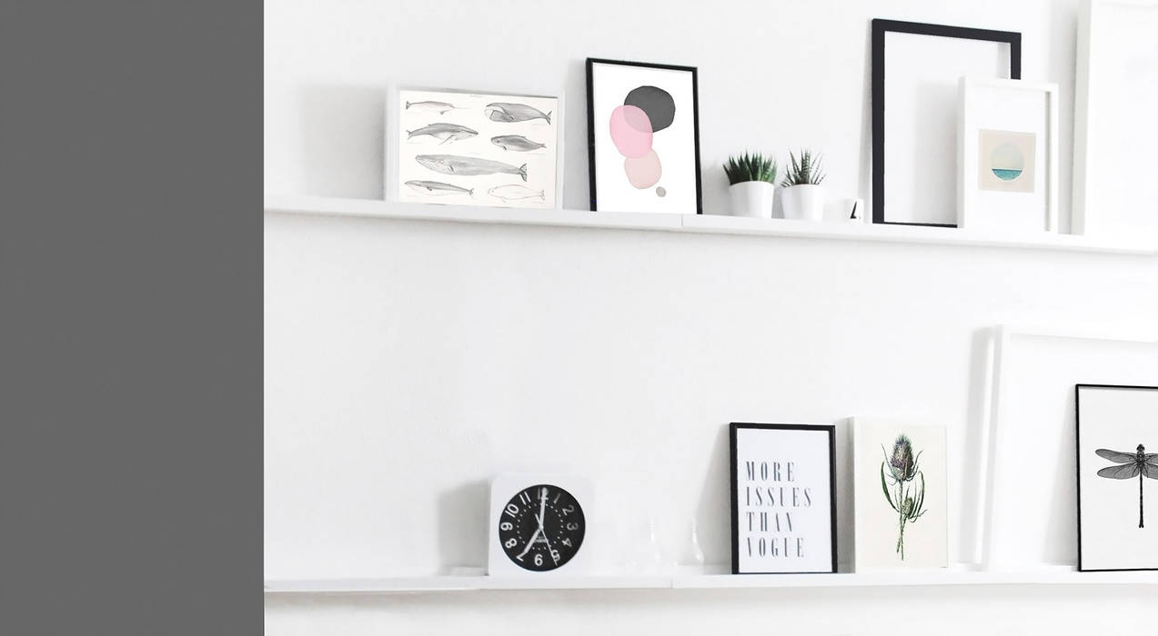 BORDER Picture Ledges homify Salas de estar escandinavas wall shelf,floating shelf,picture wall