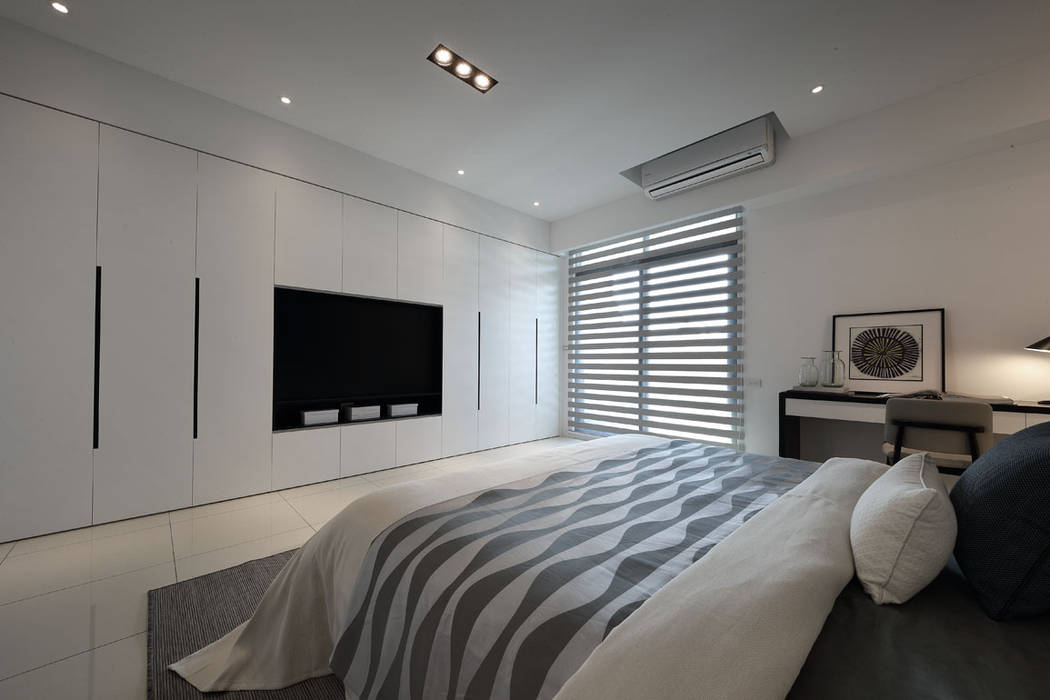最簡單的黑白，卻藏著最精彩的語彙, 楊允幀空間設計 楊允幀空間設計 Bedroom