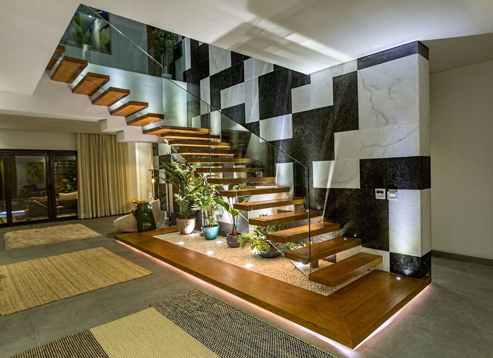 Marassi Villa, Grid Fine Finishes Grid Fine Finishes Eclectic style corridor, hallway & stairs