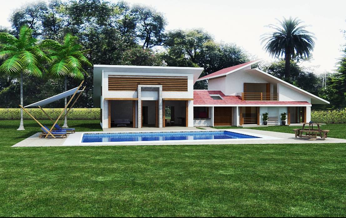 Otras casas de clima calido., Arquitectos y Entorno S.A.S Arquitectos y Entorno S.A.S 庭院