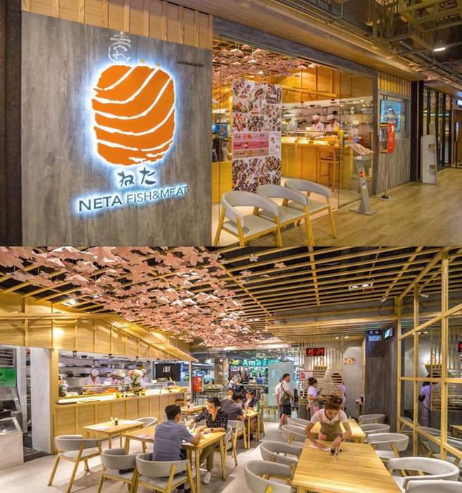 Neta fish and meat @ The street Rachada, Glam interior- architect co.,ltd Glam interior- architect co.,ltd สวนภายใน กระจกและแก้ว ตกแต่งภายใน