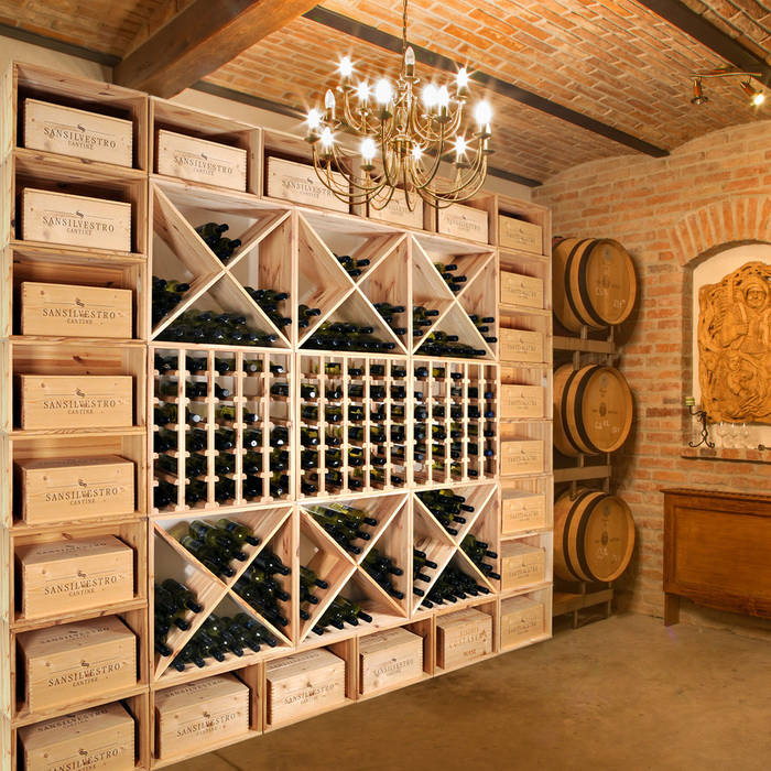 Modulares, vielseitiges und flexibles Weinregal-System, Weinregal-Profi Weinregal-Profi Classic style wine cellar Wood Wood effect