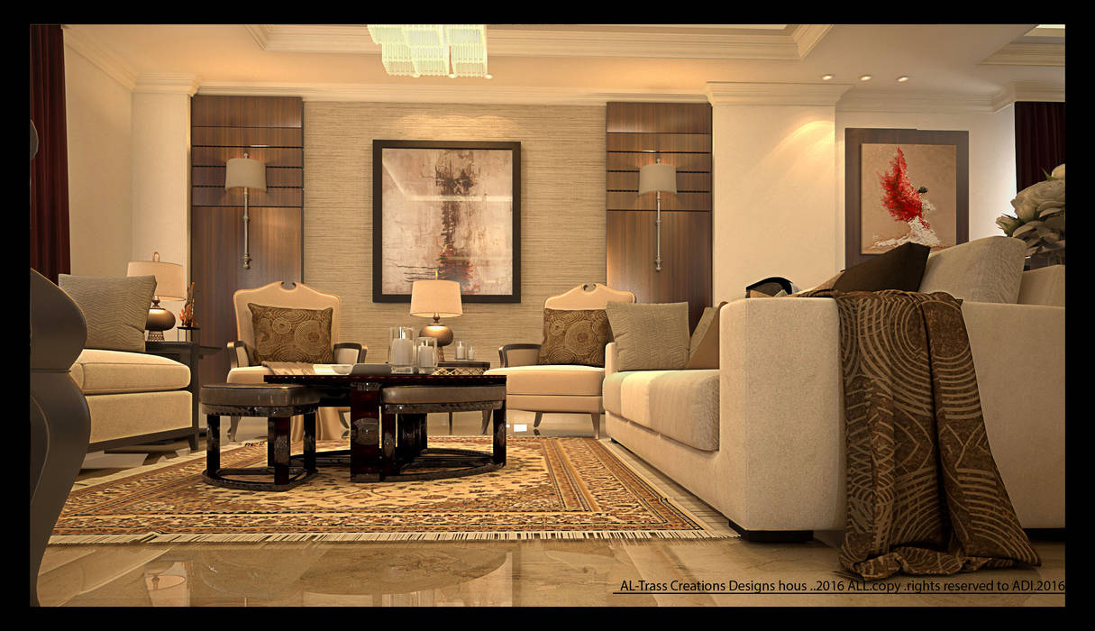 Villa design, AL-TRASS CREATIONS DESIGN AL-TRASS CREATIONS DESIGN Living room Sofas & armchairs