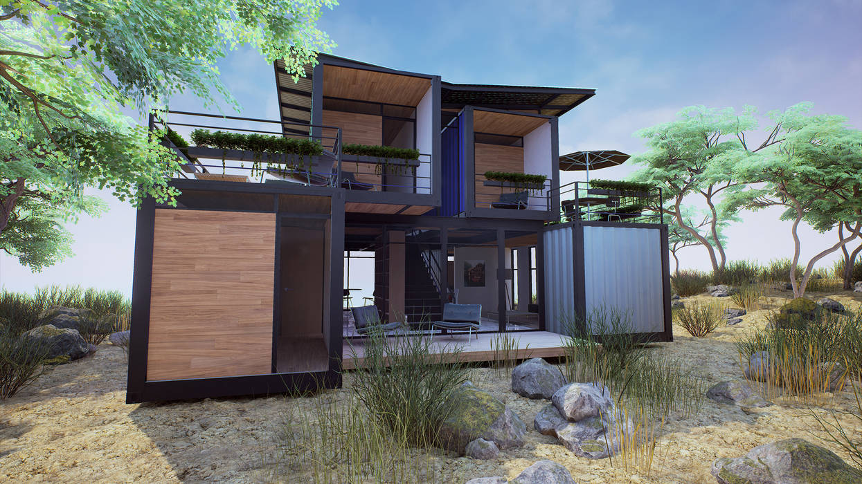 Exterior entre+ casas modernas | homify